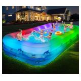 $110 EXTRA LARGE INFLATABLE POOL WITH LIGHTS - 145