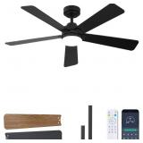 48 INCH CEILING FAN WITH LIGHTS AND REMOTE, DOWNRO