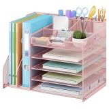 LAVATINO 5-TIER DESK ORGANIZER WITH 2 FILE HOLDERS