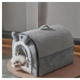 SMALL DOG HOUSE INDOOR, CAT HOUSE WITH DOOR CURTAI