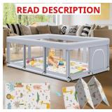 FSHIBILA 74" ×50" LARGE BABY PLAYPEN, BABY PLAYARD