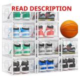 CAKTRAIE 10 PACK THICKEN SHOE ORGANIZER STACKABLE