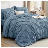 BEDSURE TWIN COMFORTER SET & SHEET SET, 5-PIECE MI