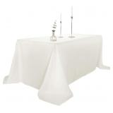 ASCOZA 2PACK 90X156 INCH IVORY RECTANGULAR TABLECL