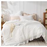 JOLLYVOGUE WHITE COMFORTERS QUEEN SIZE, 3 PIECES R