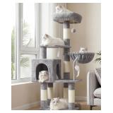 HEYBLY CAT TREE WITH TOY, 43.3 INCH CAT TOWER FOR