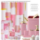 XLHOMO BATHROOM SET - PINK AND GOLD BATHROOM ACCES