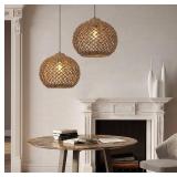 ARTURESTHOME 1 LIGHT RATTAN WOVEN PENDANT LIGHTING