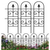 32IN(H) X 10FT (L) TALL DECORATIVE METAL GARDEN FE