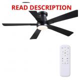 HOUNBERI 52" FLUSH MOUNT CEILING FAN WITH LIGHTS A