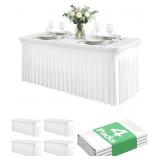 SPANDEX TABLE COVER SKIRTS WITH FLOOR-LENGTH RUFFL
