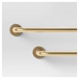 36"X66" BLACKOUT ROUNDED CURTAIN ROD BRASS - THRES