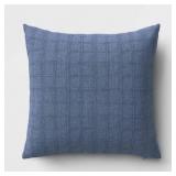 OVERSIZED WOVEN WASHED WINDOWPANE SQUARE THROW PIL