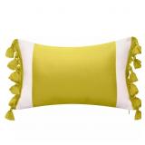 EDIE@HOME INDOOR OUTDOOR COLORBLOCK TASSEL FRINGE