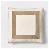 22" VELVET BORDER PILLOW TAUPE - THRESHOLD DESIGNE