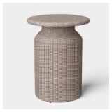 $149 21.65" ALL-WEATHER WICKER ROUND MONOCHROMATIC