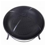 MAINSTAYS 26-INCH ROUND BLACK IRON WOOD-BURNING OU
