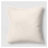 18"X18" REVERSIBLE VELVET PILLOW IVORY/KHAKI - THR
