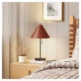TABLE LAMP WITH LEATHER SHADE BROWN - THRESHOLDï¿½: