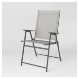 SLING PATIO DINING FOLDING CHAIR TAN - ROOM ESSENT