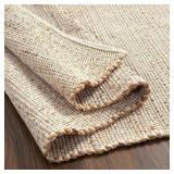 GRUHUM JUTE COTTON AREA RUG 3X5FT NATURAL HAND WOV
