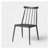 WINDSOR ARMLESS PATIO DINING STACKING CHAIR BLACK