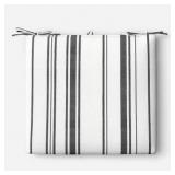 18"X20" WOVEN STRIPE SEAT CUSHION BLACK/IVORY - TH