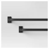 36"-66" BLACKOUT RECTANGLE CURTAIN ROD BLACK - THR