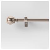 66"-120" BALL DOUBLE CURTAIN ROD BRUSHED NICKEL -