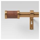 66"-120" FAUX LEATHER CYLINDER PLATED CURTAIN ROD