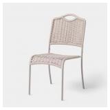 MONOCHROMATIC ROPE ARMLESS PATIO DINING STACK CHAI
