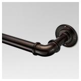 66"-120" WRAPAROUND PIPE CURTAIN ROD BRONZE - THRE