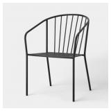 WIRE BACK OUTDOOR PATIO DINING STACKING CHAIR BLAC