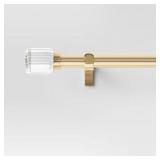 66"-120" CLEAR RIBBED CURTAIN ROD BRASS - THRESHOL