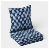 IKAT WOVEN DEEP SEAT CUSHION SET LIGHT BLUE/NAVY -