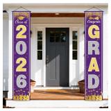 1 LOT OF 3-GRADUATION DECORATIONS 2026 - PURPLE GO