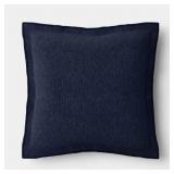 20"X20" HEATHERED SOLID DOUBLE FLANGE PILLOW NAVY