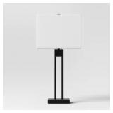 WINDOW PANE TABLE LAMP WITH USB BLACK - THRESHOLD: