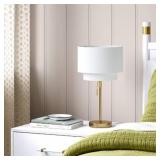 DOUBLE SHADE KNURLED COLLECTION TABLE LAMP GOLD -