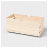 LARGE WOOD BIN WITH WHEELS-BRIGHTROOM 2 PACK