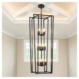 12-LIGHT LANTERN CHANDELIER LIGHTING, 15-INCH ENTR