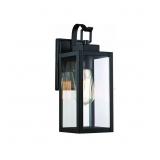 1- LIGHT MATTE BLACK OUTDOOR WALL LANTERN SCONCE W