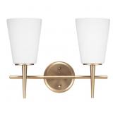$157 GENERATION LIGHTING DRISCOLL 2-LIGHT SATIN BR