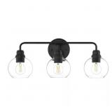 FLORABELLE 24 IN. W 3-LIGHT VANITY LIGHT MATTE BLA