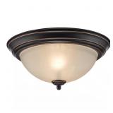 12.75 IN 2-LIGHT OIL RUBBED BRONZE FLUSH MOUNT CEI