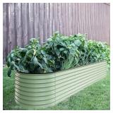 VEIKOUS OLIVE GREEN GALVANIZED STEEL RAISED GARDEN