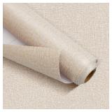 BEIGE LINEN TEXTURE VINYL PEEL AND STICK WALLPAPER