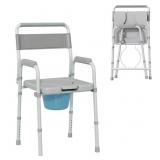 FOLDING BEDSIDE COMMODE CHAIR FOR SENIORS, ADULTS,