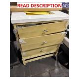 LIGHT OAK BATHROOM VANITY W/ WHITE QUARTZ TOP
