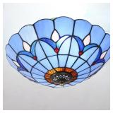 11.81 IN. 2-LIGHT BLUE MODERN MEDITERRANEAN FLUSH